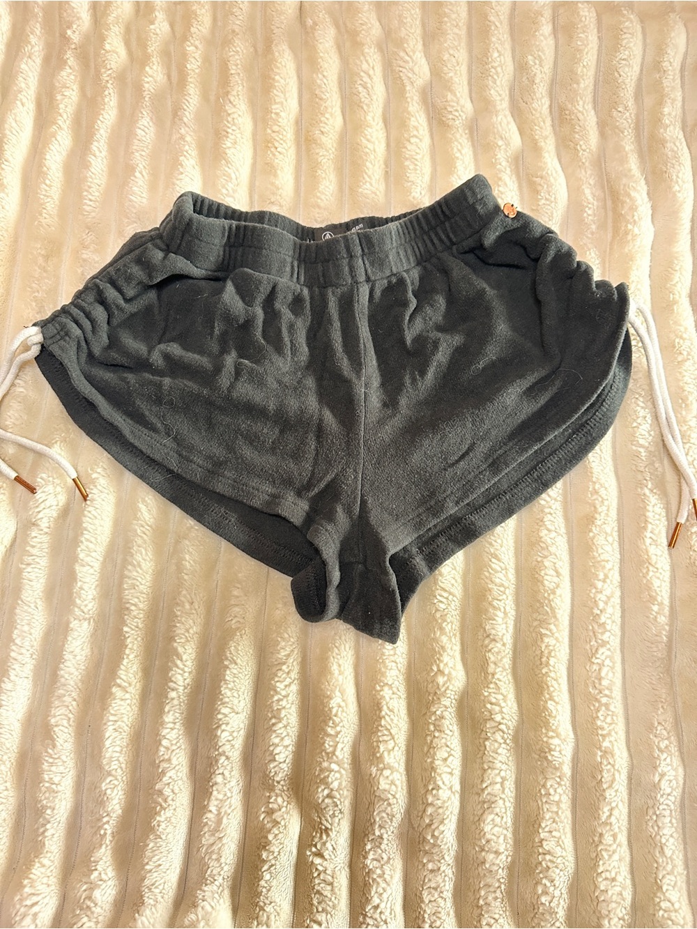 Volcom black terry scrunch shorts - XS